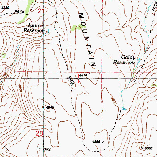 Topographic Map of Bendire Mountain, OR