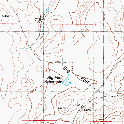 Topographic Map of Big Flat, OR