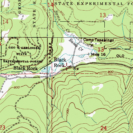 Topographic Map of Black Rock, OR