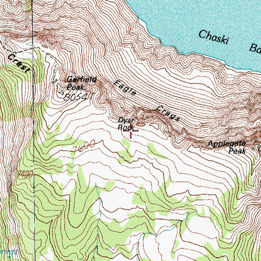 Topographic Map of Dyar Rock, OR