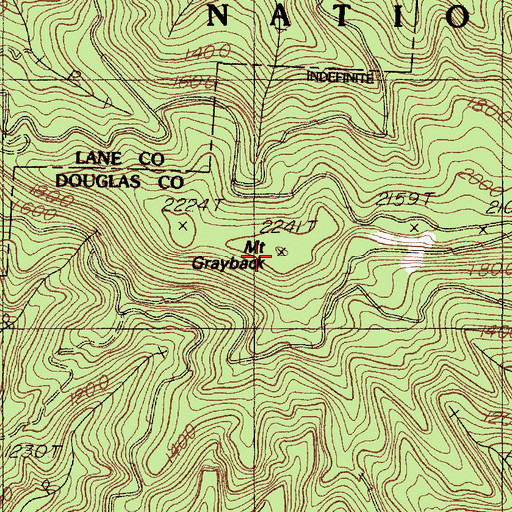 Topographic Map of Mount Grayback, OR