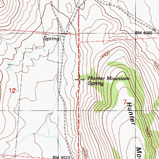 Topographic Map of Hunter Mountain Spring, OR