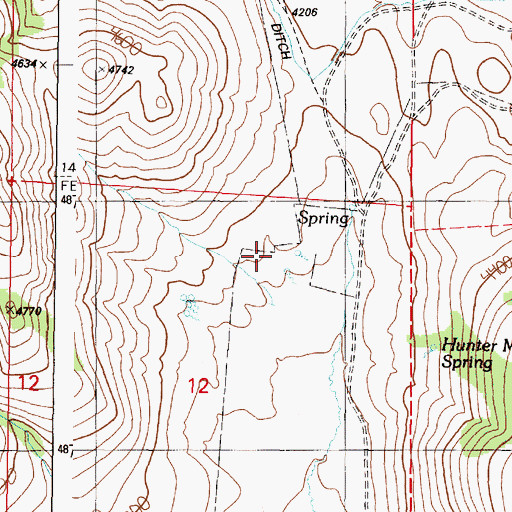 Topographic Map of Hunter Ranch, OR
