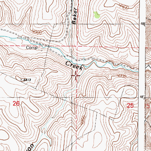 Topographic Map of Mailbox Canyon, OR