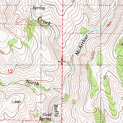 Topographic Map of Puckett Creek, OR