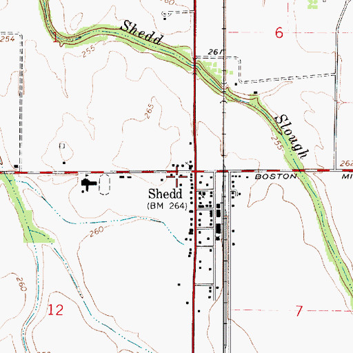 Topographic Map of Shedd, OR