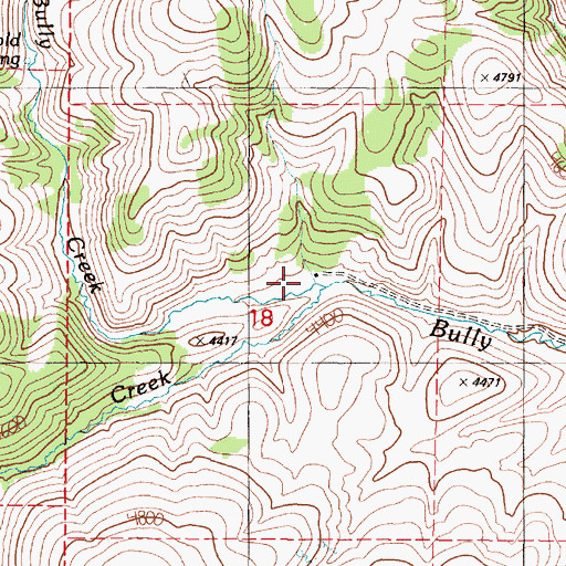 Topographic Map of South Bully Creek, OR