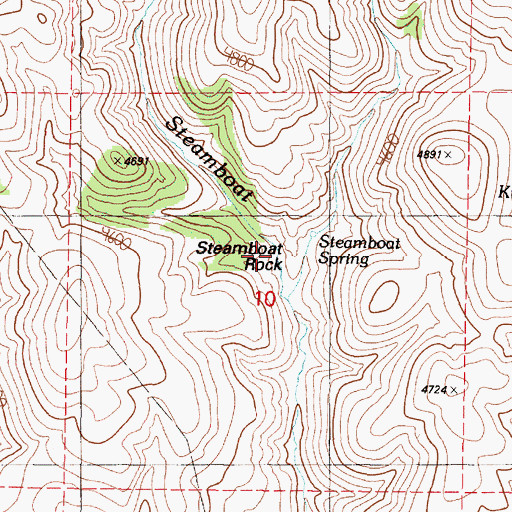 Topographic Map of Steamboat Rock, OR