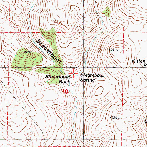 Topographic Map of Steamboat Spring, OR