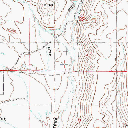 Topographic Map of West Fork Bendire Creek, OR