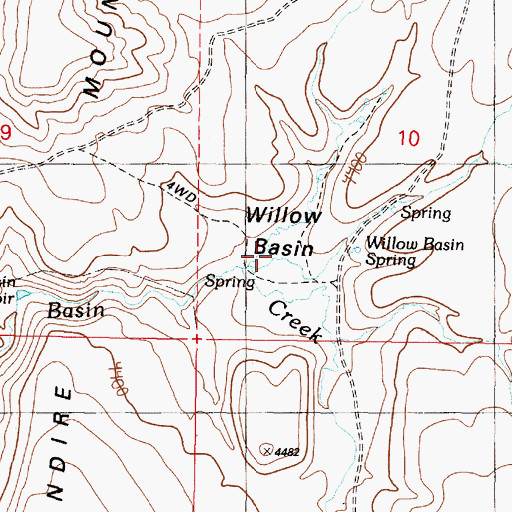 Topographic Map of Willow Basin, OR