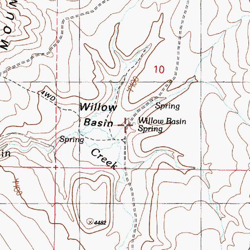 Topographic Map of Willow Basin Spring, OR