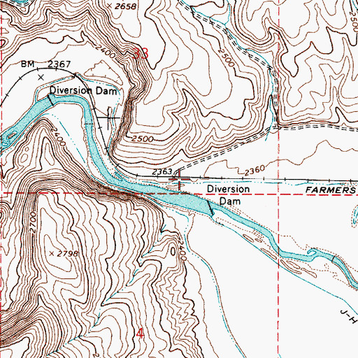Topographic Map of Ballwood (historical), OR