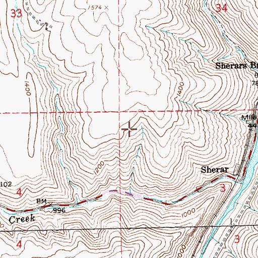Topographic Map of Chicken Spring Canyon, OR