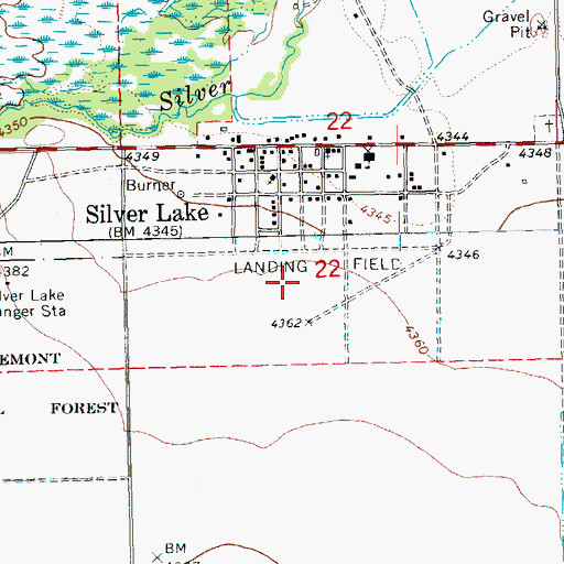 Topographic Map of Red and White Airport, OR