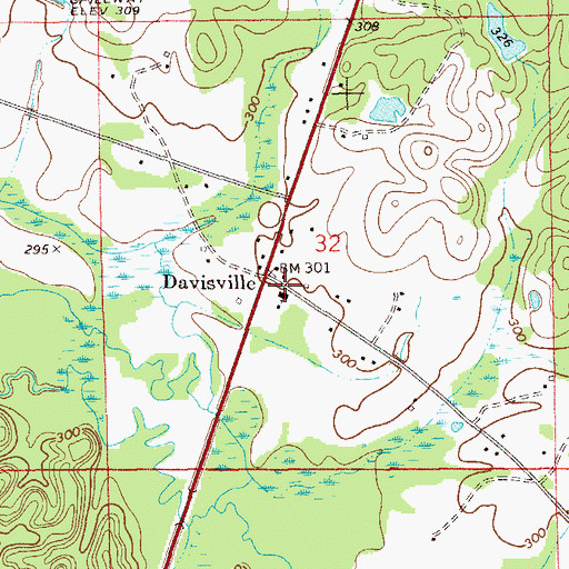 Topographic Map of Mount Nebo Baptist Church, AL