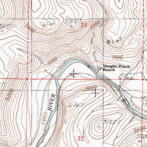 Topographic Map of Peach (historical), OR