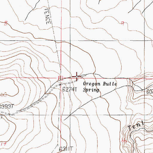 Topographic Map of Oregon Butte Spring, OR