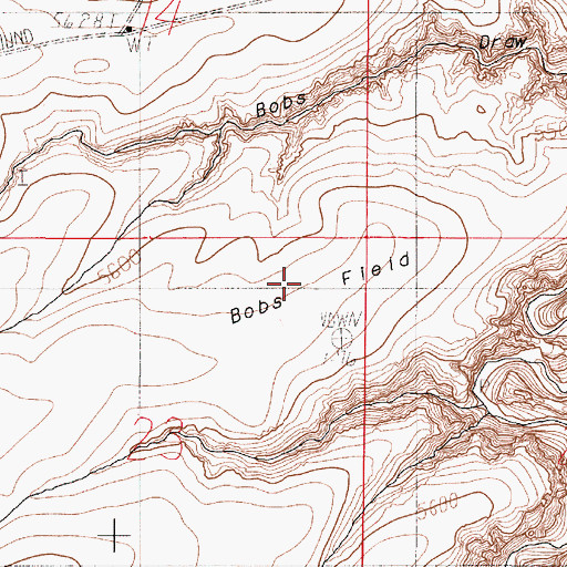 Topographic Map of Bobs Field, OR