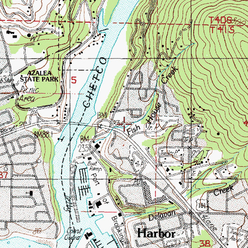 Topographic Map of Bishop Creek, OR