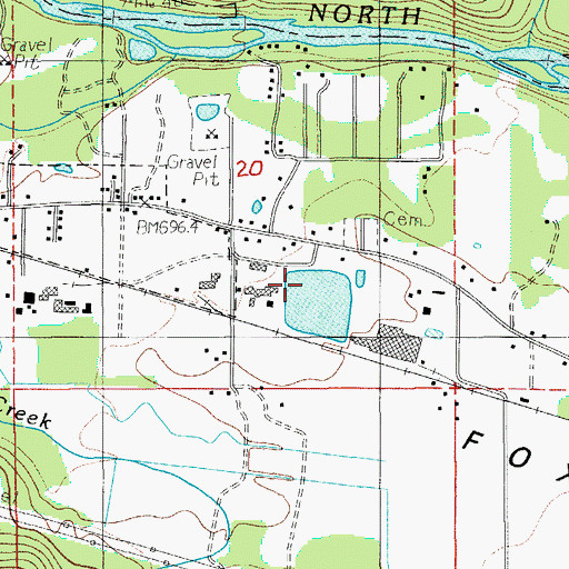 Topographic Map of Lyons Log Pond, OR