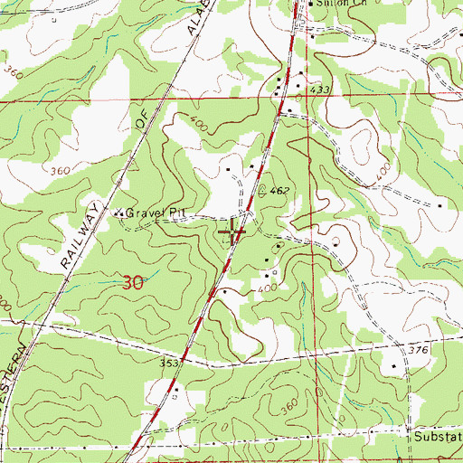 Topographic Map of Shiloh Cemetery, AL