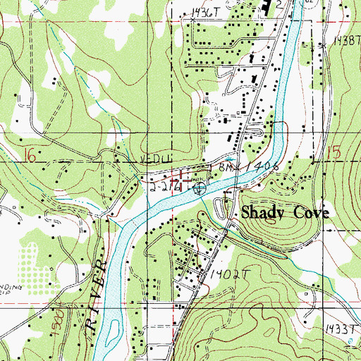 Topographic Map of Upper Rogue Regional County Park, OR
