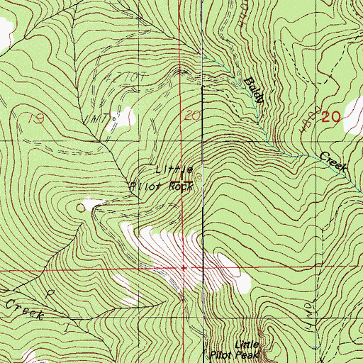 Topographic Map of Little Pilot Rock, OR