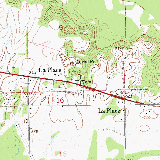 Topographic Map of Sweet Gum Cemetery, AL
