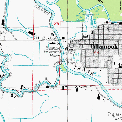 Topographic Map of Marine Park, OR