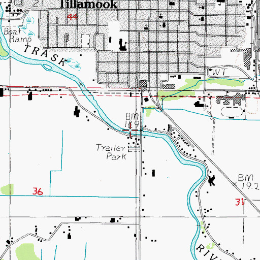 Topographic Map of Tone Bridge, OR