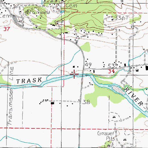 Topographic Map of Johnson Bridge, OR