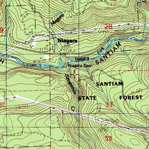 Topographic Map of Ed Rogers Wayside, OR
