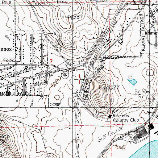 Topographic Map of Green Springs Junction, OR
