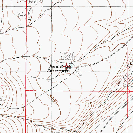 Topographic Map of Hard Hole Reservoir, OR