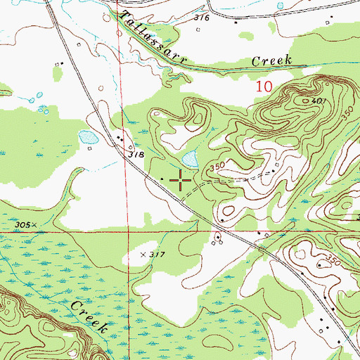 Topographic Map of Whitlow Cemetery, AL