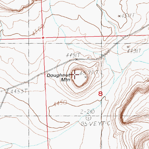 Topographic Map of Doughnut Mountain, OR