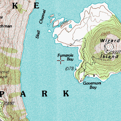 Topographic Map of Fumarole Bay, OR