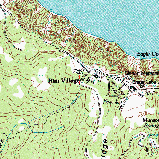 Topographic Map of Rim Village, OR