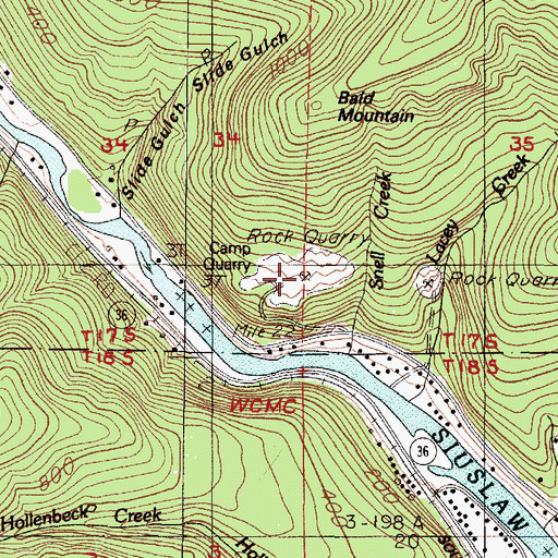 Topographic Map of Camp Quarry, OR