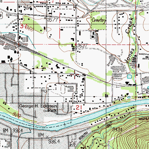Topographic Map of Bulb (historical), OR