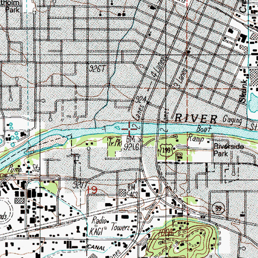 Topographic Map of Caveman Bridge, OR