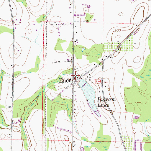 Topographic Map of Enon Church, AL