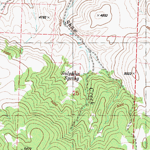 Topographic Map of Sulphur Spring, OR