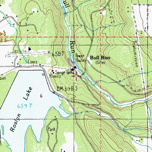 Topographic Map of Revenue Bridge, OR