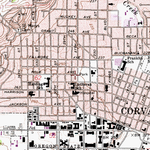 Topographic Map of Chintimini City Park, OR