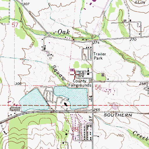 Topographic Map of Benton County Rodeo and Fairgrounds, OR