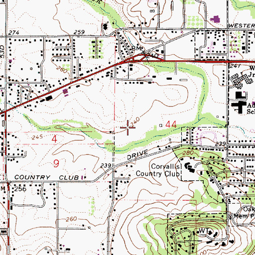 Topographic Map of Starker City Park, OR