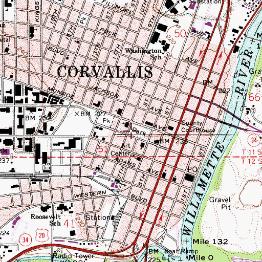 Topographic Map of Central City Park, OR