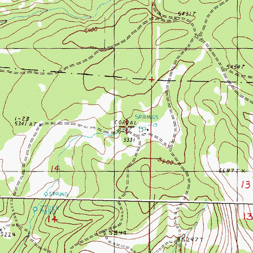 Topographic Map of Baker Corral, OR